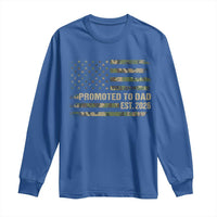 Promoted To Dad Est 2026 Long Sleeve Shirt Retro Camo American Flag