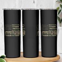 Promoted To Dad Est 2026 Skinny Tumbler Retro Camo American Flag