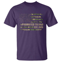 Promoted To Dad Est 2026 T Shirt Retro Camo American Flag