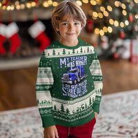 Funny Truck Driver Ugly Christmas Sweater My Teacher was Wrong Trucker Gift