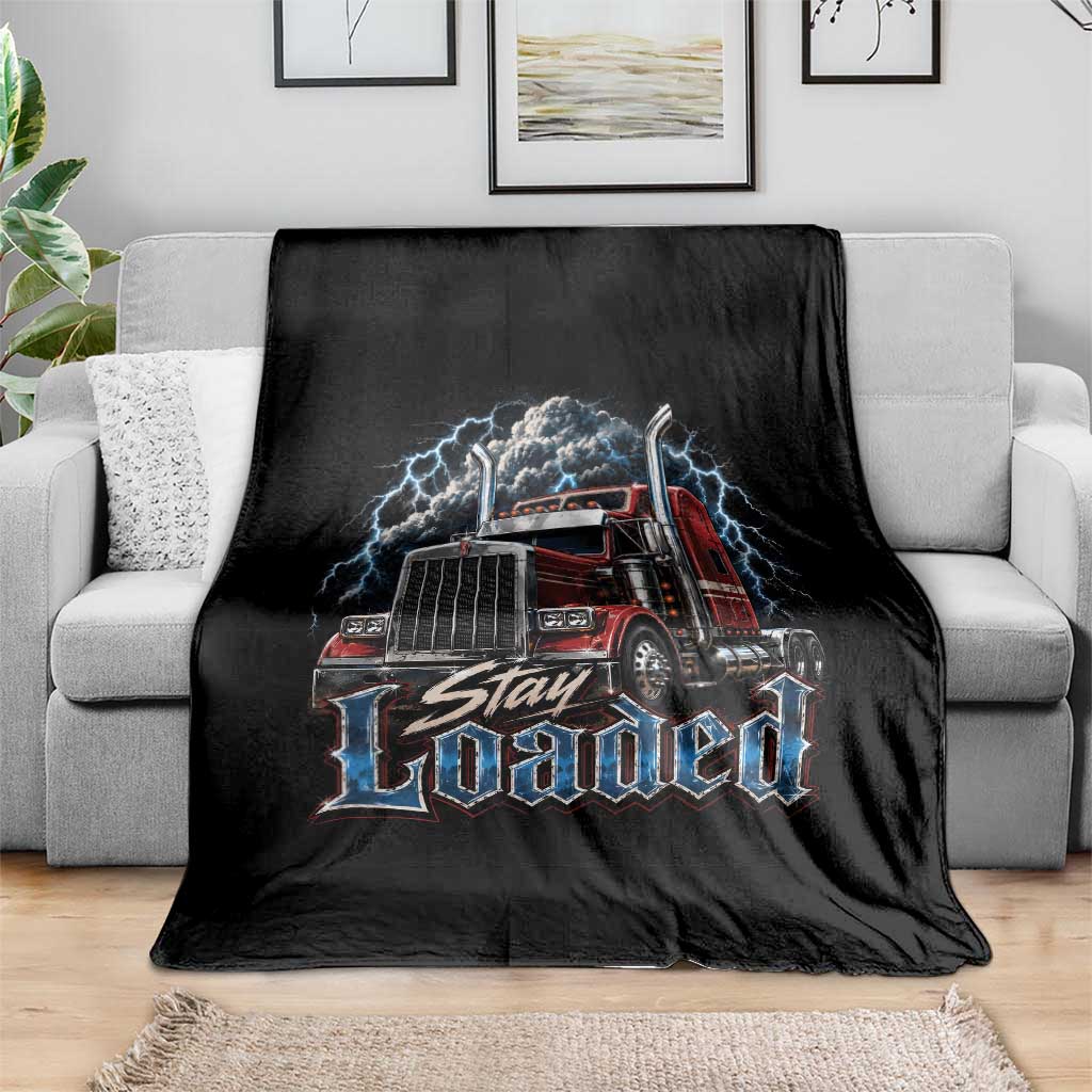 Truck Driver Throw Blanket Funny Trucker Husband Big Rig Semi Trailer Truckin