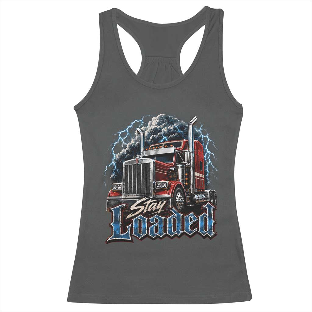 Truck Driver Racerback Tank Top Funny Trucker Husband Big Rig Semi Trailer Truckin