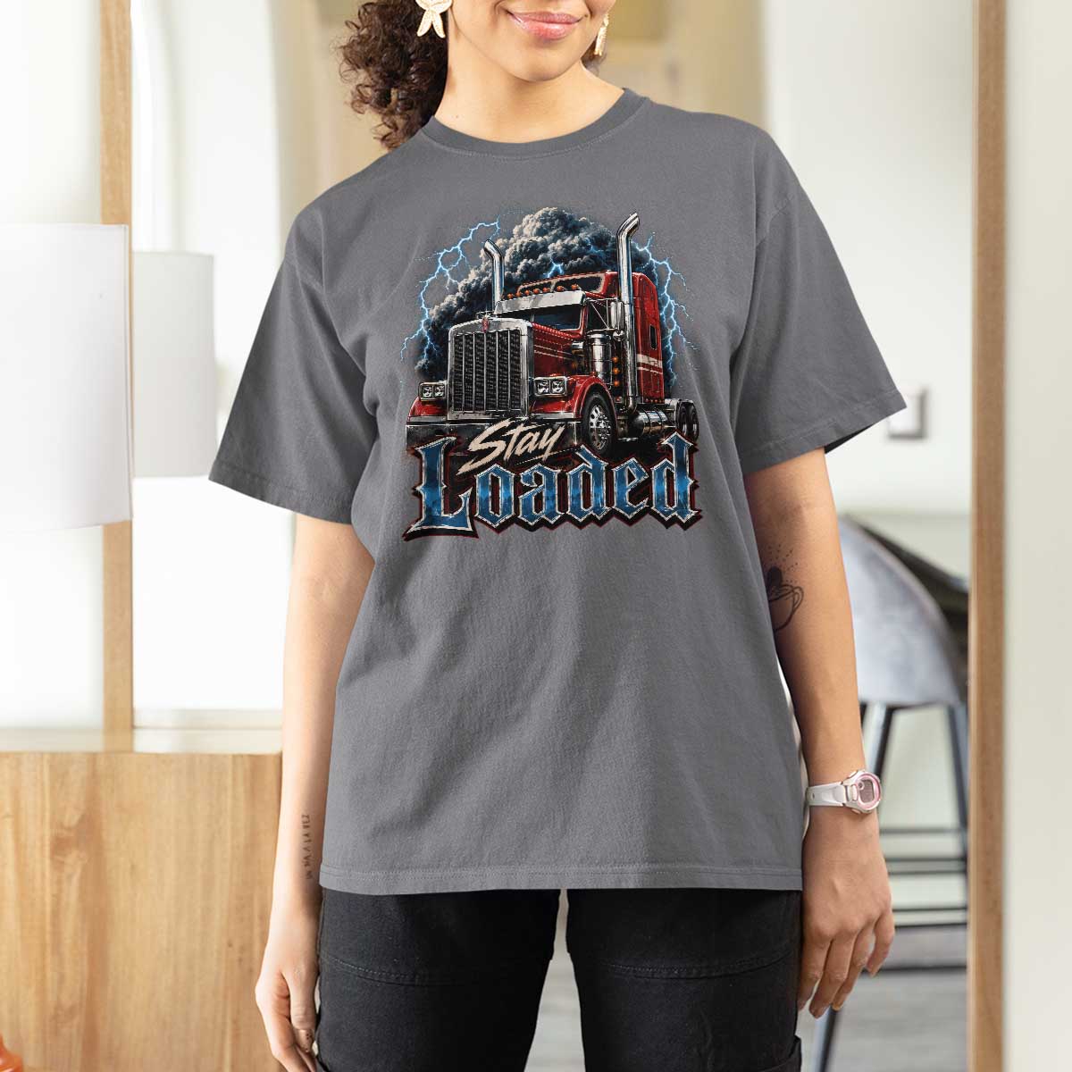 Truck Driver T Shirt For Women Funny Trucker Husband Big Rig Semi Trailer Truckin