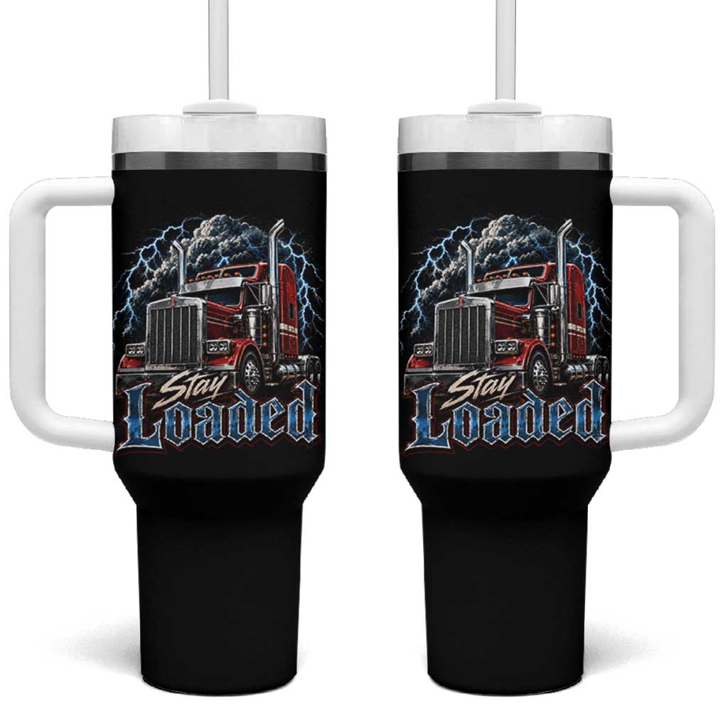 Truck Driver Tumbler With Handle Funny Trucker Husband Big Rig Semi Trailer Truckin