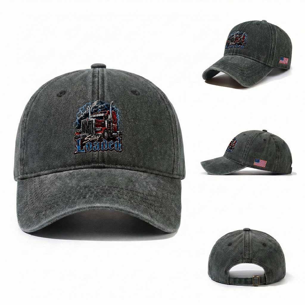 Truck Driver Washed Cotton Baseball Cap Funny Trucker Husband Big Rig Semi Trailer Truckin