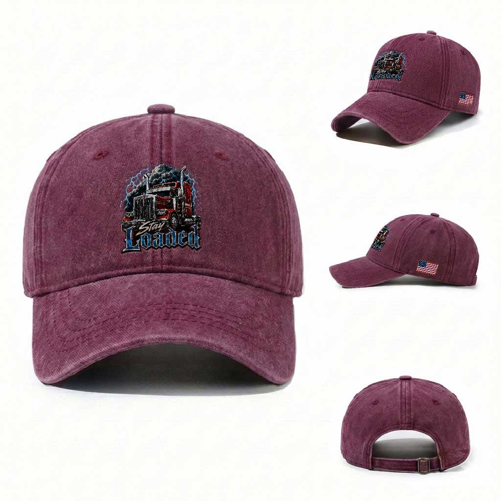Truck Driver Washed Cotton Baseball Cap Funny Trucker Husband Big Rig Semi Trailer Truckin