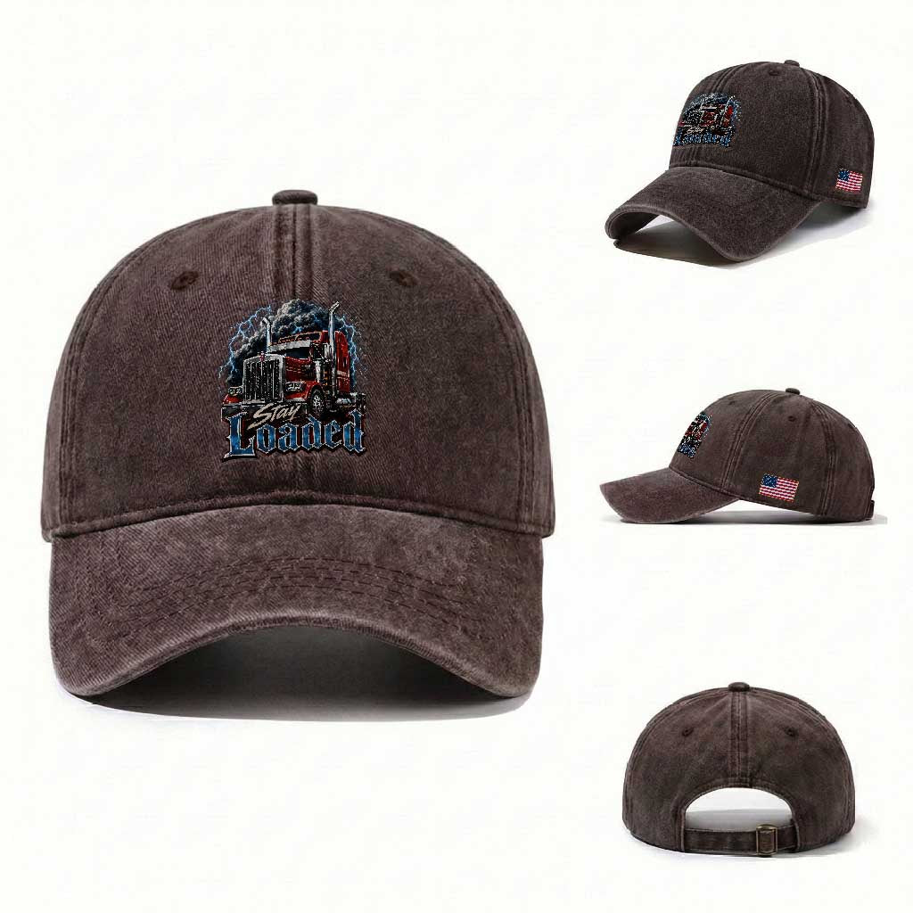 Truck Driver Washed Cotton Baseball Cap Funny Trucker Husband Big Rig Semi Trailer Truckin
