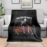 Electrician Skeleton Throw Blanket Waiting On Parts Funny Graphic