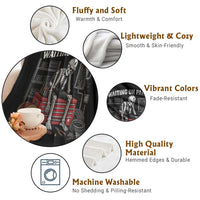 Electrician Skeleton Throw Blanket Waiting On Parts Funny Graphic