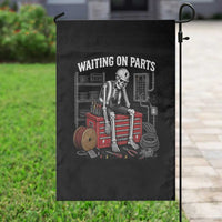 Electrician Skeleton Garden Flag Waiting On Parts Funny Graphic
