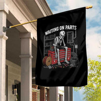 Electrician Skeleton Garden Flag Waiting On Parts Funny Graphic