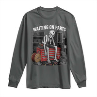 Electrician Skeleton Long Sleeve Shirt Waiting On Parts Funny Graphic