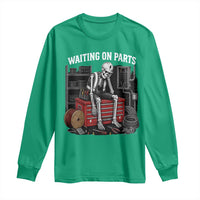Electrician Skeleton Long Sleeve Shirt Waiting On Parts Funny Graphic