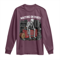 Electrician Skeleton Long Sleeve Shirt Waiting On Parts Funny Graphic