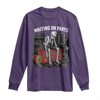 Electrician Skeleton Long Sleeve Shirt Waiting On Parts Funny Graphic