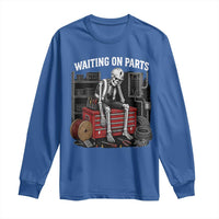Electrician Skeleton Long Sleeve Shirt Waiting On Parts Funny Graphic