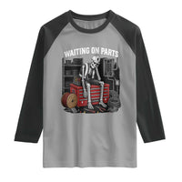 Electrician Skeleton Raglan Shirt Waiting On Parts Funny Graphic