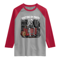 Electrician Skeleton Raglan Shirt Waiting On Parts Funny Graphic
