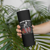 Electrician Skeleton Skinny Tumbler Waiting On Parts Funny Graphic