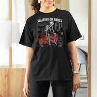 Electrician Skeleton T Shirt For Women Waiting On Parts Funny Graphic