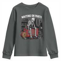 Electrician Skeleton Youth Sweatshirt Waiting On Parts Funny Graphic