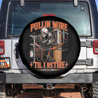 Electrician Lineman Skeleton Graphic Spare Tire Cover Pullin Wire Til I Retire
