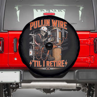 Electrician Lineman Skeleton Graphic Spare Tire Cover Pullin Wire Til I Retire