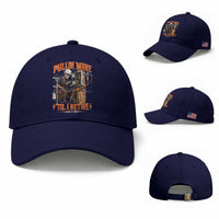 Electrician Lineman Skeleton Graphic Baseball Cap Pullin Wire Til I Retire