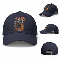 Electrician Lineman Skeleton Graphic Baseball Cap Pullin Wire Til I Retire