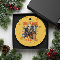 Electrician Lineman Skeleton Graphic Ceramic Ornament Pullin Wire Til I Retire