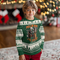 Electrician Lineman Skeleton Graphic Ugly Christmas Sweater Pullin Wire Til I Retire
