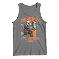 Electrician Lineman Skeleton Graphic Tank Top Pullin Wire Til I Retire