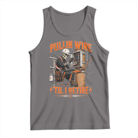 Electrician Lineman Skeleton Graphic Tank Top Pullin Wire Til I Retire