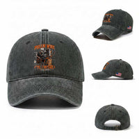 Electrician Lineman Skeleton Graphic Washed Cotton Baseball Cap Pullin Wire Til I Retire