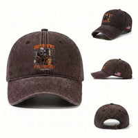 Electrician Lineman Skeleton Graphic Washed Cotton Baseball Cap Pullin Wire Til I Retire