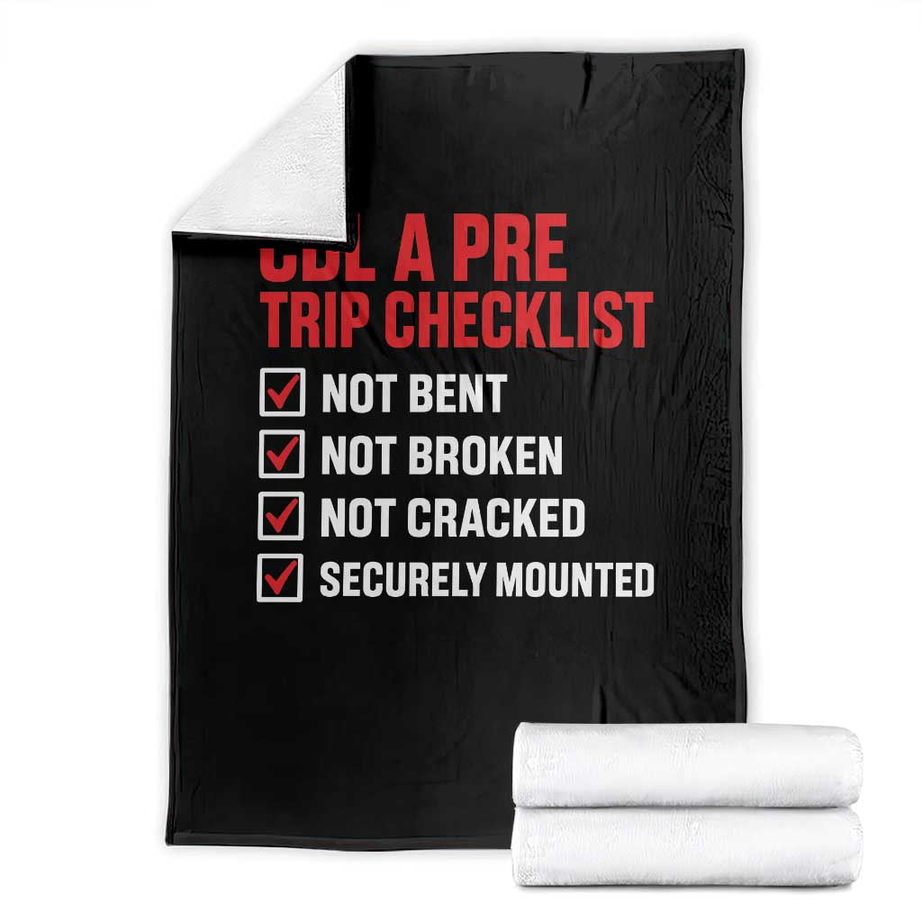 CDL A Pre Trip Checklist Trucker Throw Blanket Driver Safety Inspection Graphic