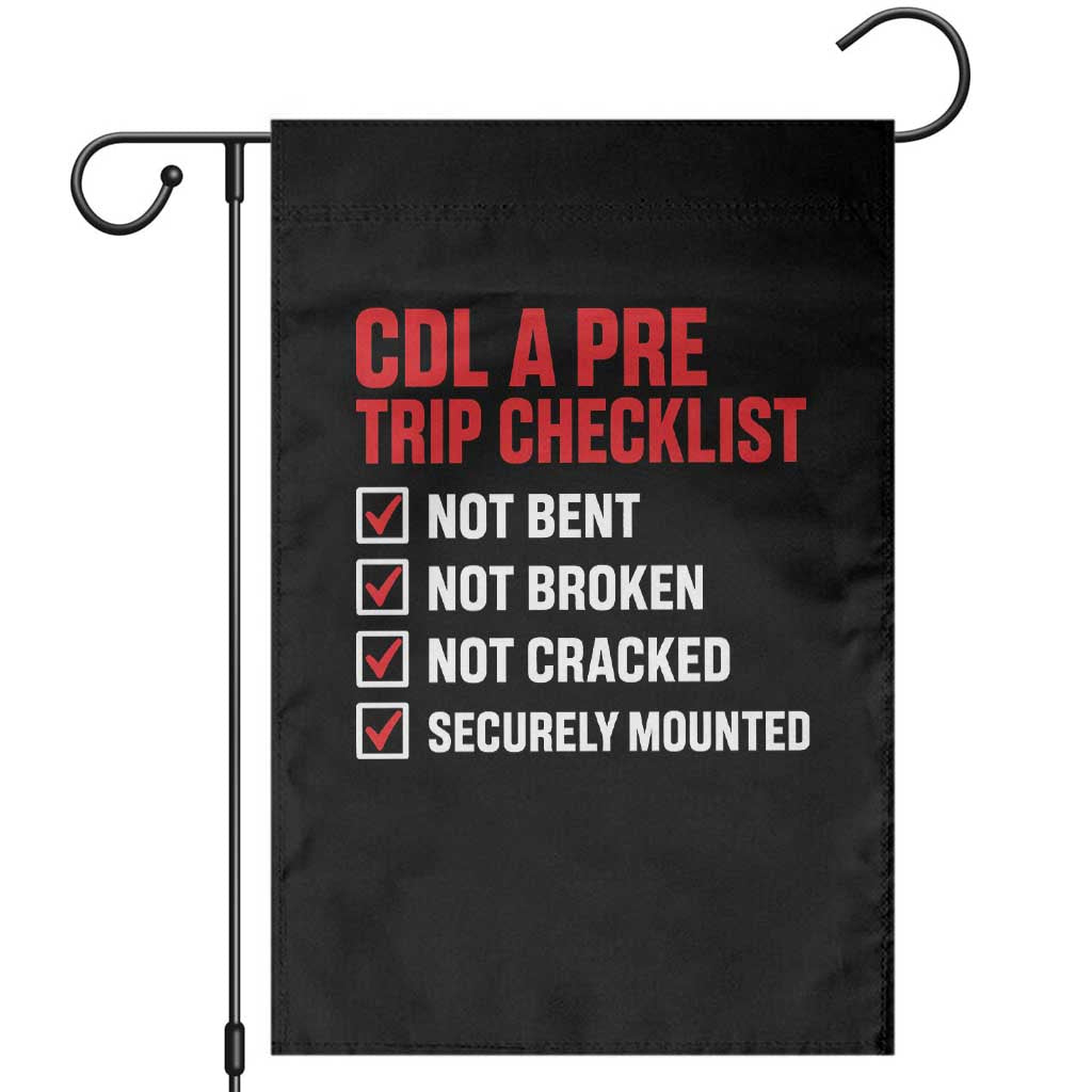 CDL A Pre Trip Checklist Trucker Garden Flag Driver Safety Inspection Graphic