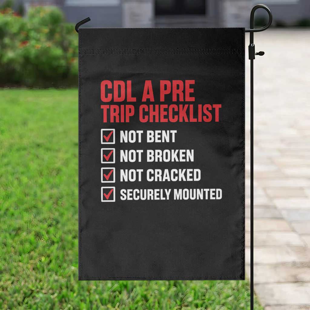CDL A Pre Trip Checklist Trucker Garden Flag Driver Safety Inspection Graphic