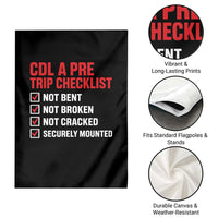CDL A Pre Trip Checklist Trucker Garden Flag Driver Safety Inspection Graphic