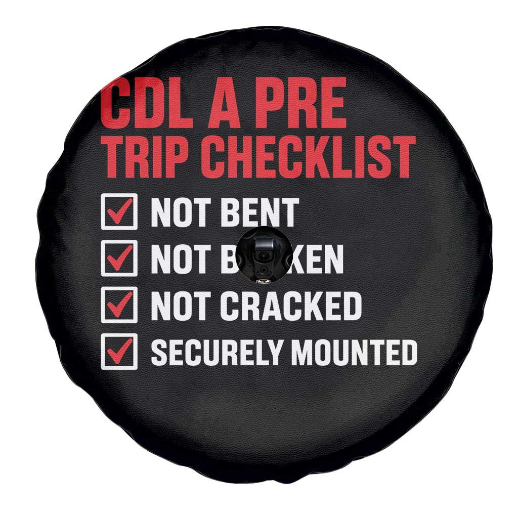 CDL A Pre Trip Checklist Trucker Spare Tire Cover Driver Safety Inspection Graphic
