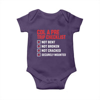 CDL A Pre Trip Checklist Trucker Baby Onesie Driver Safety Inspection Graphic
