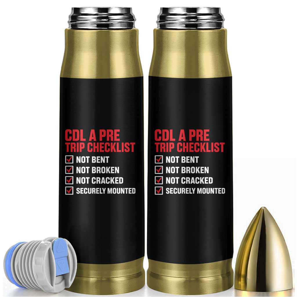 CDL A Pre Trip Checklist Trucker Bullet Tumbler Driver Safety Inspection Graphic