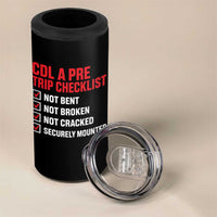 CDL A Pre Trip Checklist Trucker 4 in 1 Can Cooler Tumbler Driver Safety Inspection Graphic
