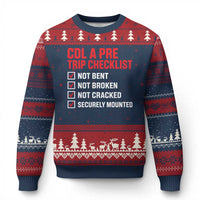 CDL A Pre Trip Checklist Trucker Ugly Christmas Sweater Driver Safety Inspection Graphic