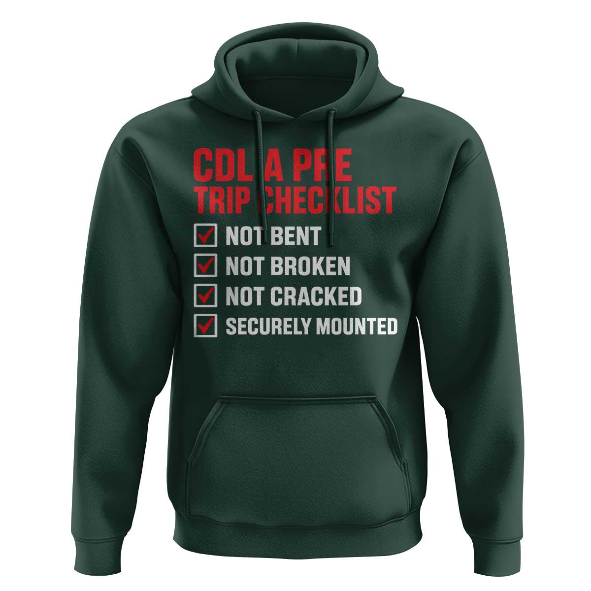 CDL A Pre Trip Checklist Trucker Hoodie Driver Safety Inspection Graphic
