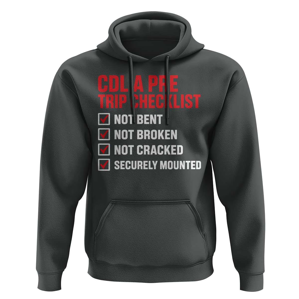 CDL A Pre Trip Checklist Trucker Hoodie Driver Safety Inspection Graphic