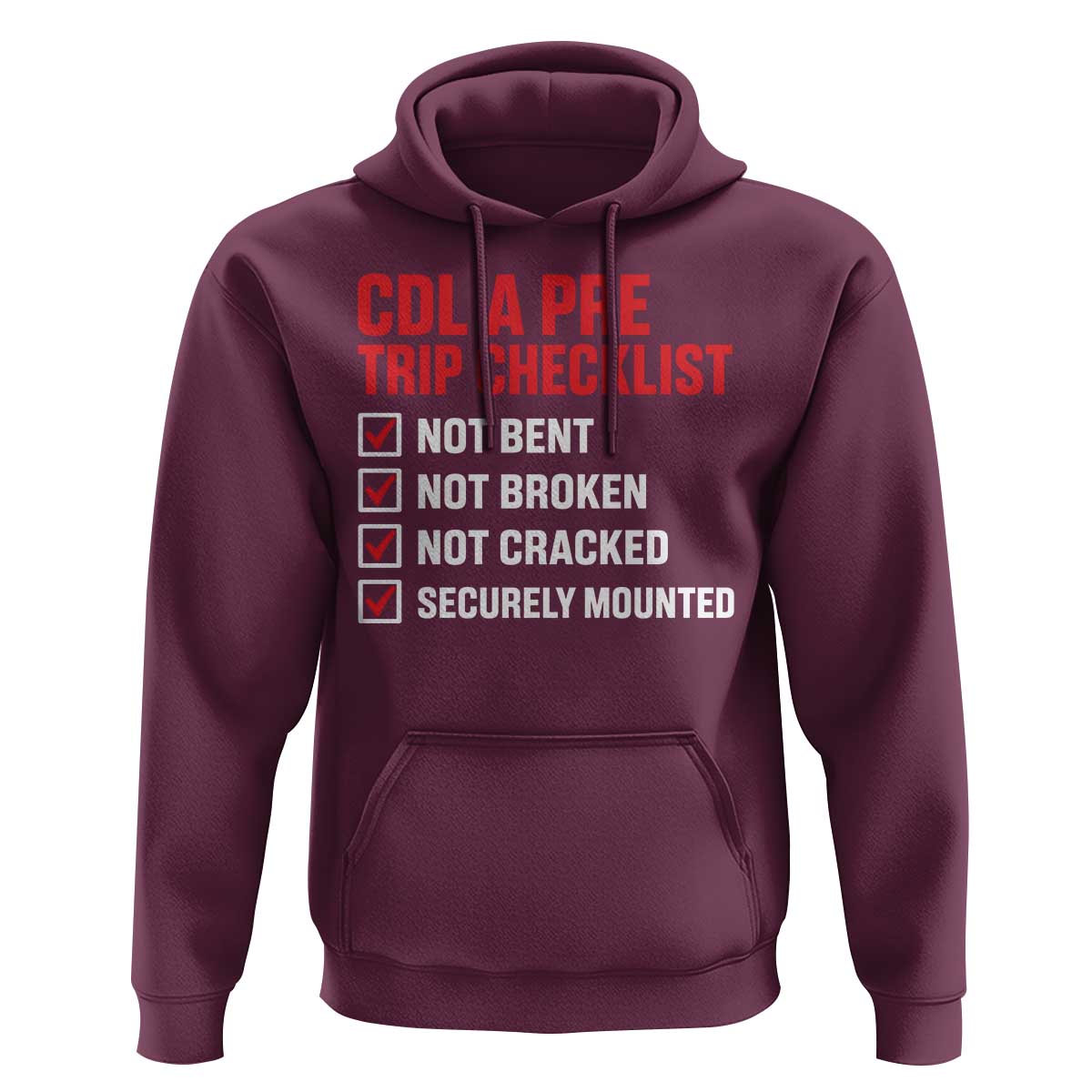 CDL A Pre Trip Checklist Trucker Hoodie Driver Safety Inspection Graphic