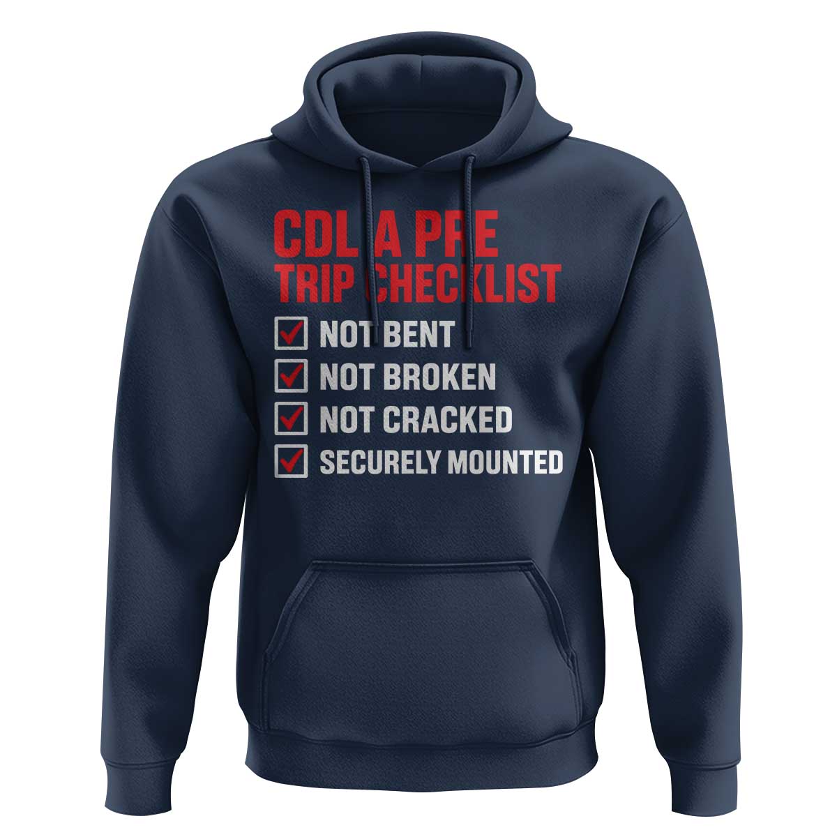 CDL A Pre Trip Checklist Trucker Hoodie Driver Safety Inspection Graphic