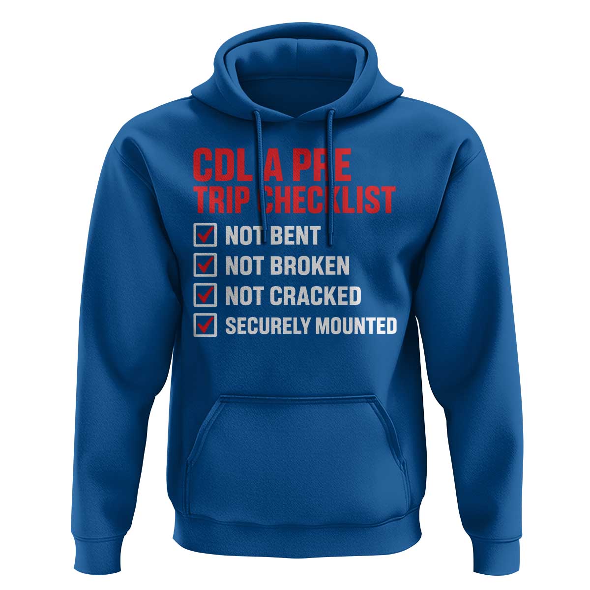 CDL A Pre Trip Checklist Trucker Hoodie Driver Safety Inspection Graphic