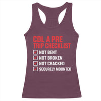 CDL A Pre Trip Checklist Trucker Racerback Tank Top Driver Safety Inspection Graphic